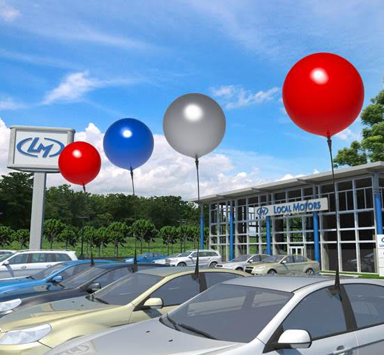 Non_Helium Balloon Car Window